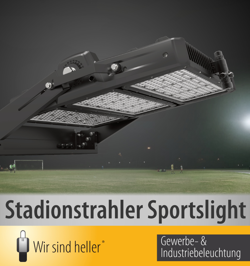 „Wir sind heller“ LED Stadionflutlicht Sportslight