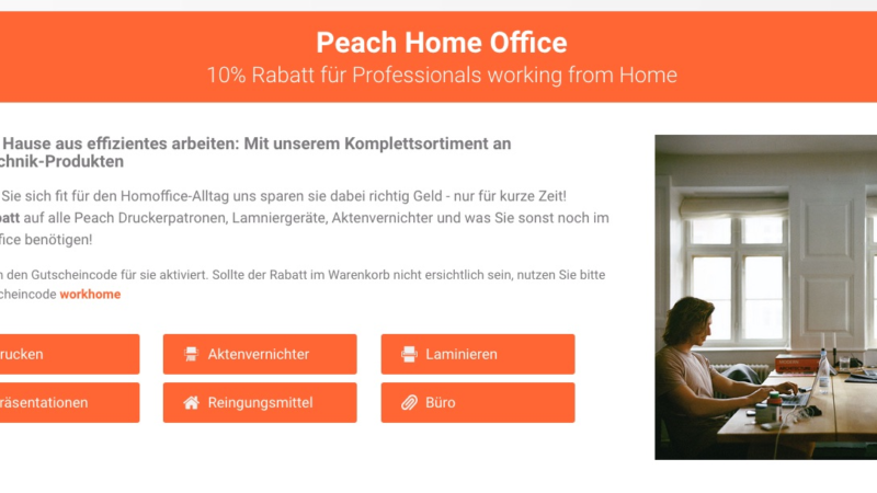 Peach: Große Rabattaktion für Homeoffice-Arbeiter