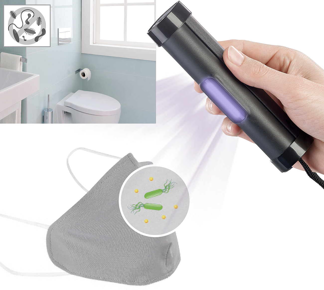 newgen medicals Kompakte UV-C-Desinfektions-Lampe