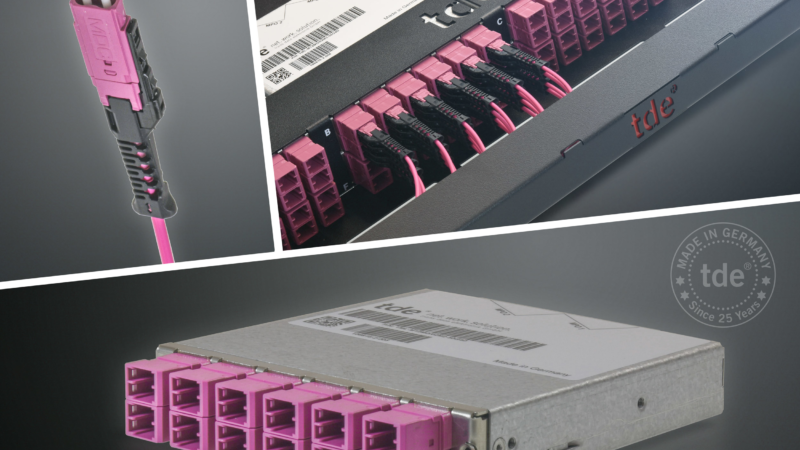 384 fibres on one height unit in the patch area: Innovative tML FO MDC module from tde scores with high-density