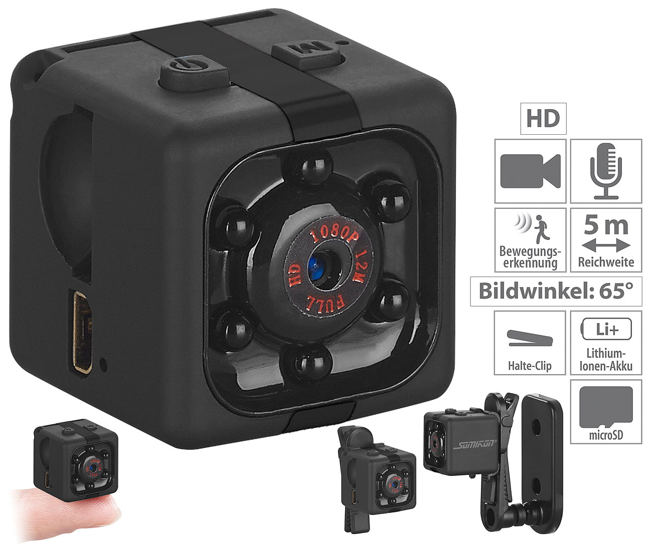 Somikon HD-Micro-Videokamera & Webcam DV-710.cube