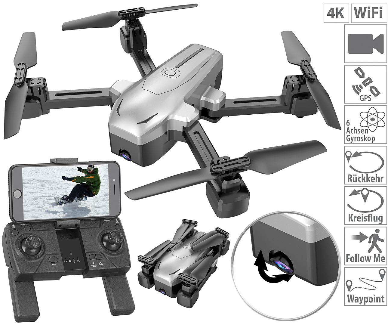 Simulus Faltbarer GPS-Quadrocopter GH-260.fpv