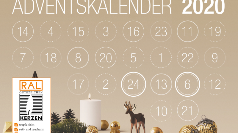 Hohohooo, der ADVENTSKALENDER der Gütegemeinschaft Kerzen ist wieder da!