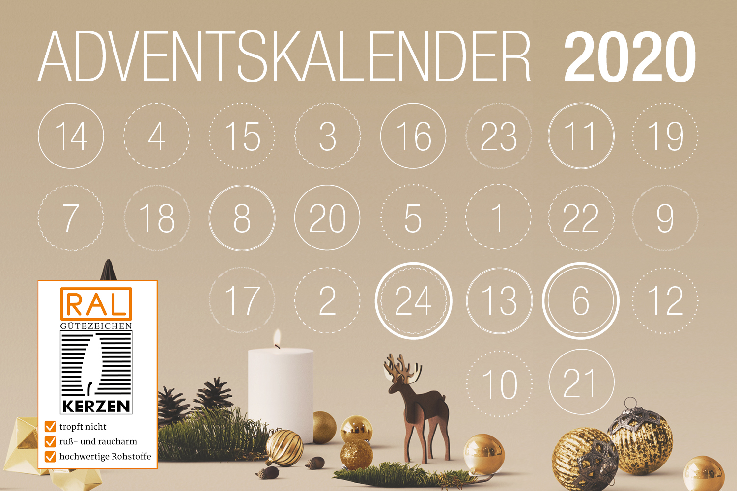 Hohohooo, der ADVENTSKALENDER der Gütegemeinschaft Kerzen ist wieder da!