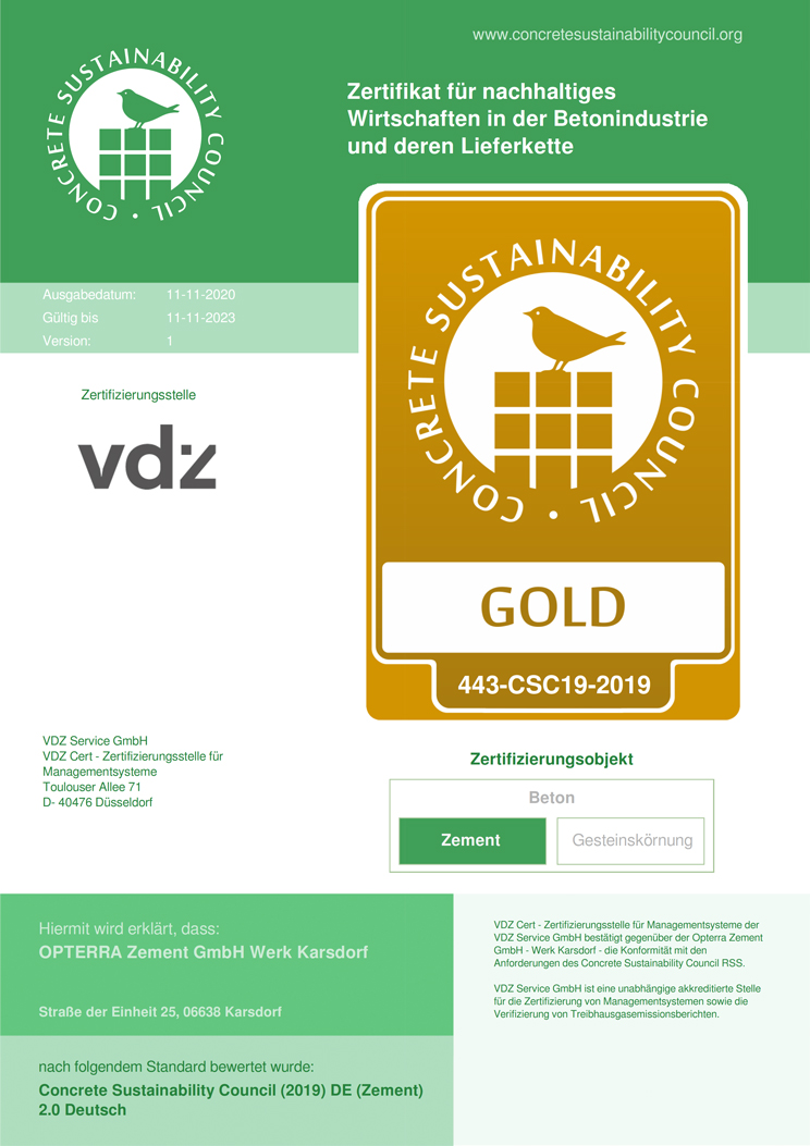 CSC-Zertifikat für nachhaltiges Wirtschaften