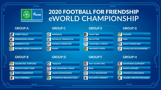 Auslosung der Gruppen: Kinder aus mehr als 100 Ländern nehmen an den „Football for Friendship“ eWorld Championships 2020 teil