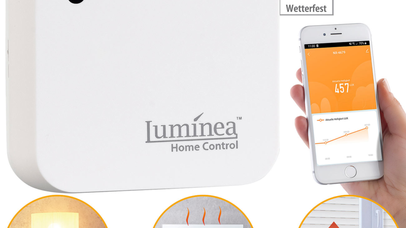 Luminea Home Control Wetterfester WLAN-Licht-Sensor