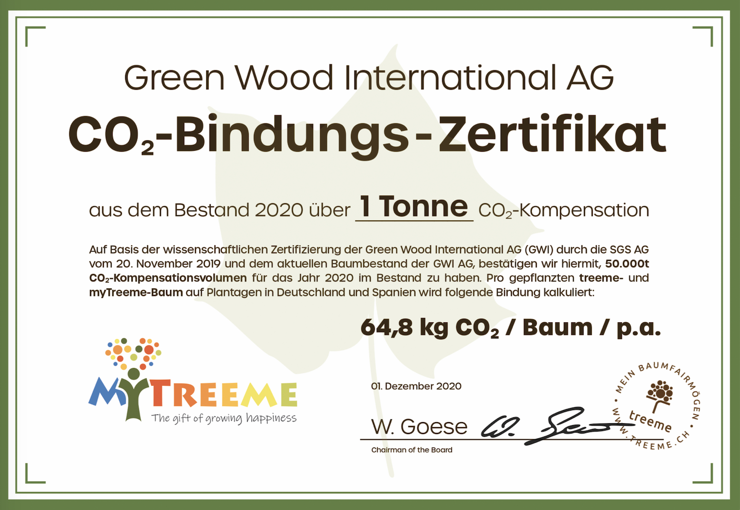 Green Wood International AG erweitert Angebot