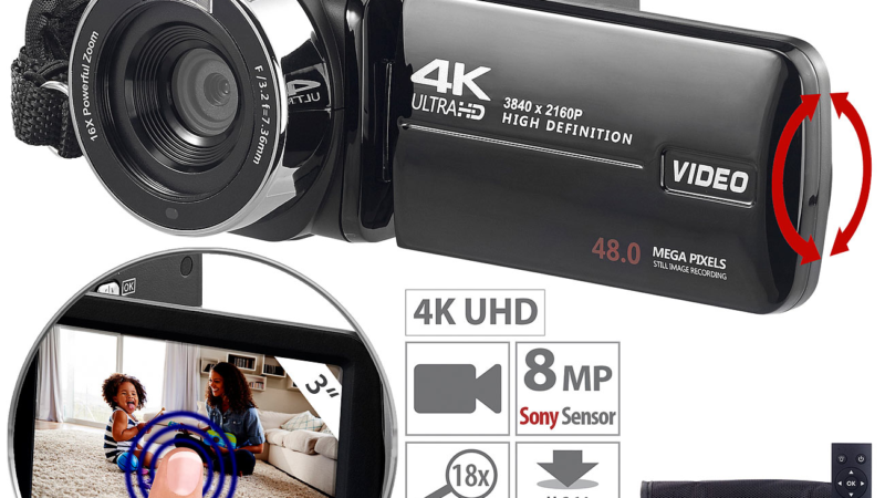 Somikon 4K-UHD-Camcorder DV-860.uhd mit Sony-Sensor