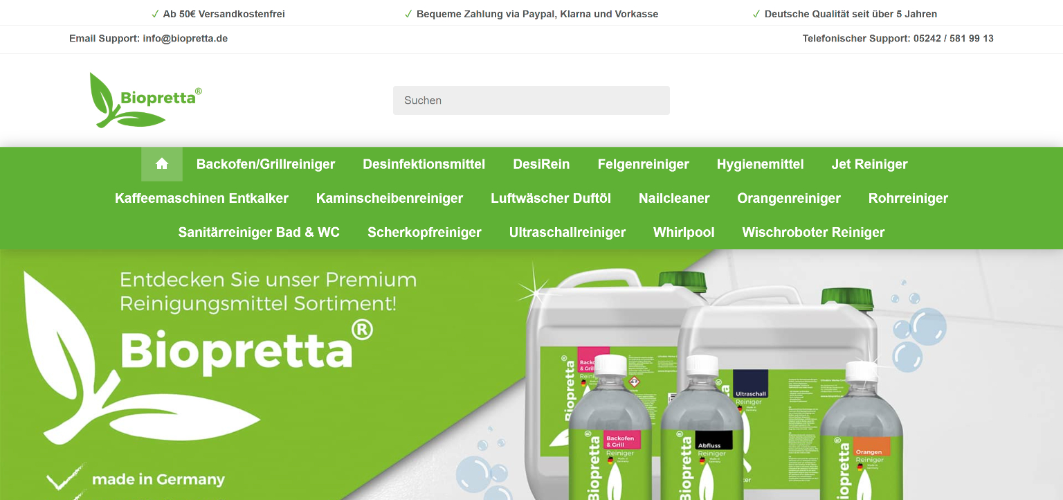 Dermatologisch getestet, hochwertig und effizient – Biopretta