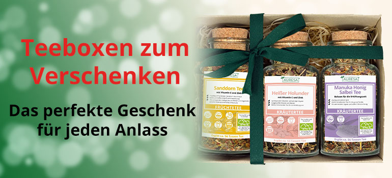 Freude schenken mit liebevoll verpackten Teeboxen von AURESA