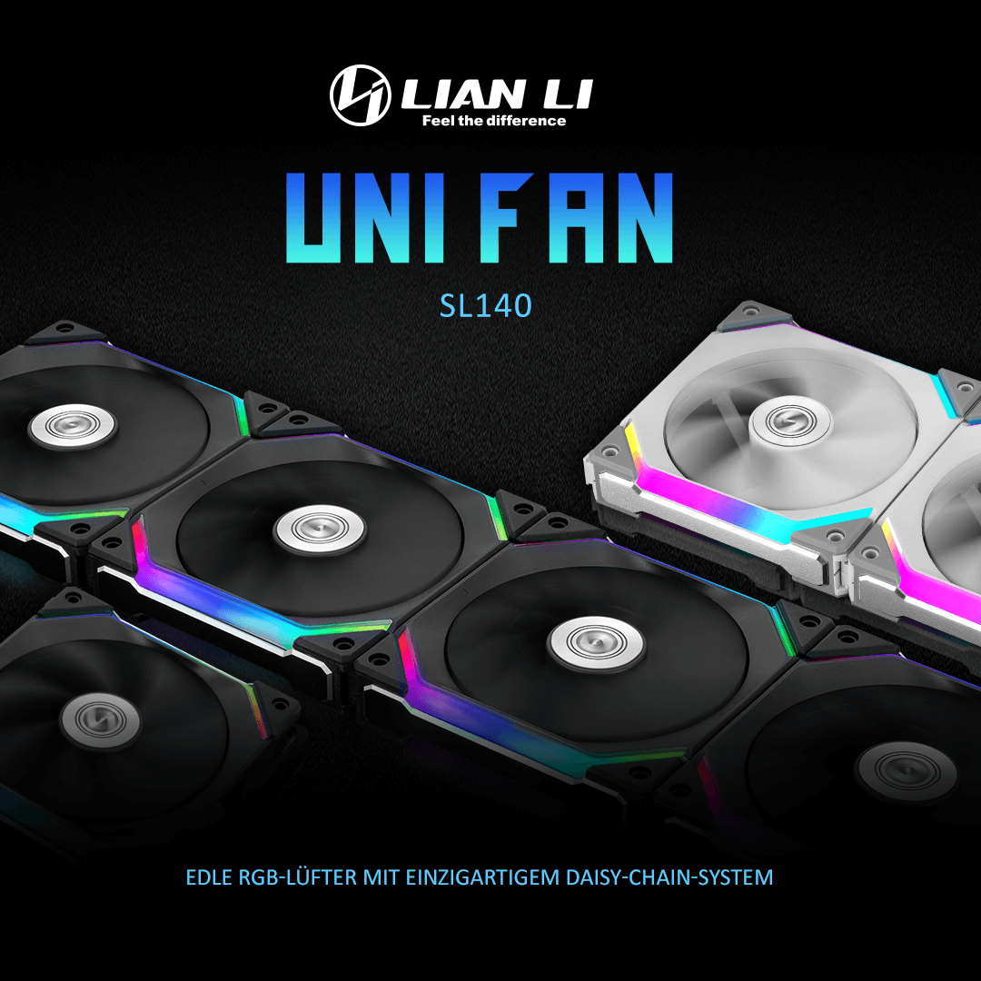 NEU: Lian Li UNI FAN SL140 Lüfter jetzt bei Caseking