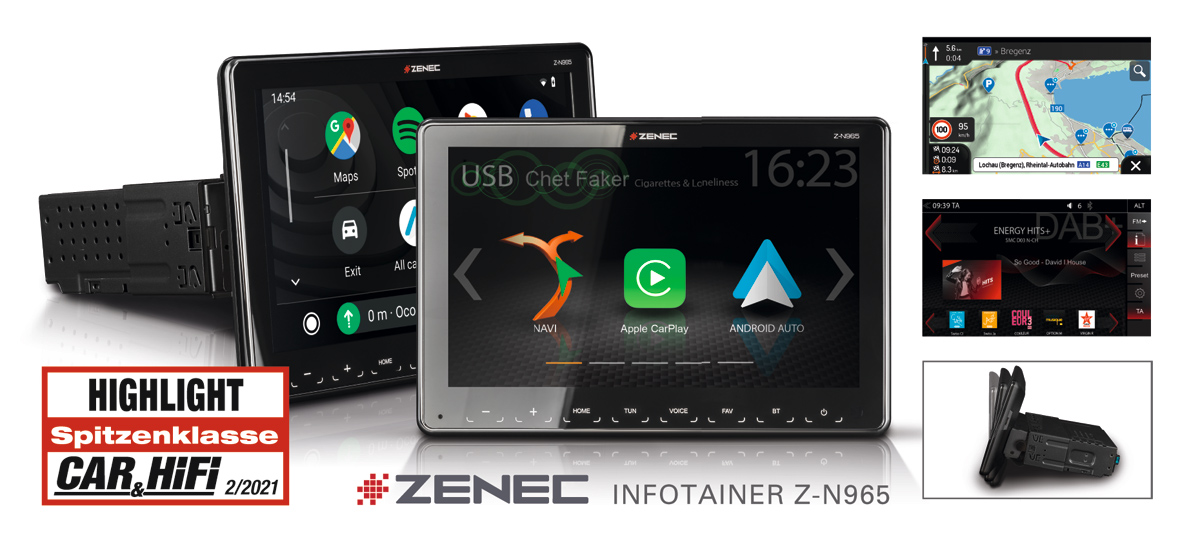 Großartiges Multimedia-Autoradio – ZENECs 1-DIN System Z-N965