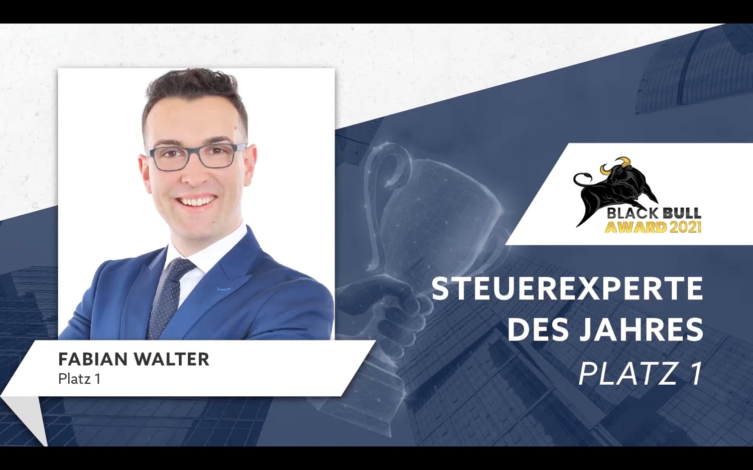 Finanzkongress 2021 – „Steuerexperte des Jahres“: Fabian Walter gewinnt Black Bull Award