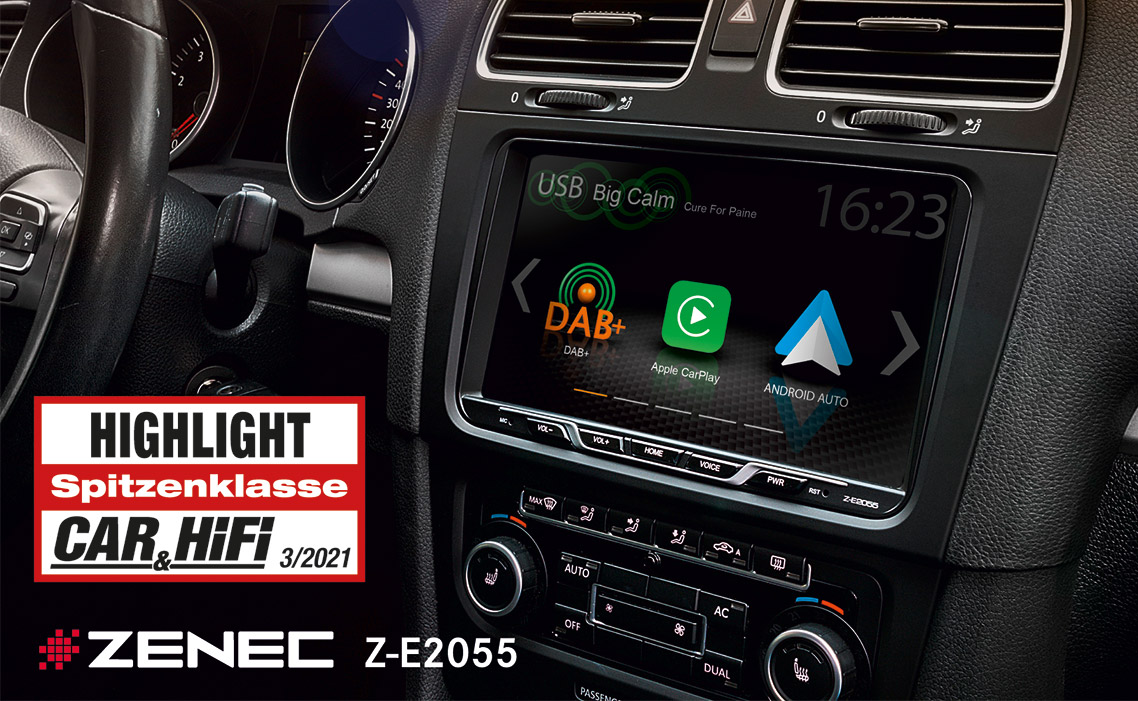 Highlight – ZENECs Z-E2055 Infotainer für VW Golf V / VI