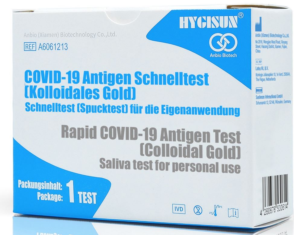 Zulassung von Laientest Anbio/Hygisun Spucktest zur Eigenanwendung erhalten
