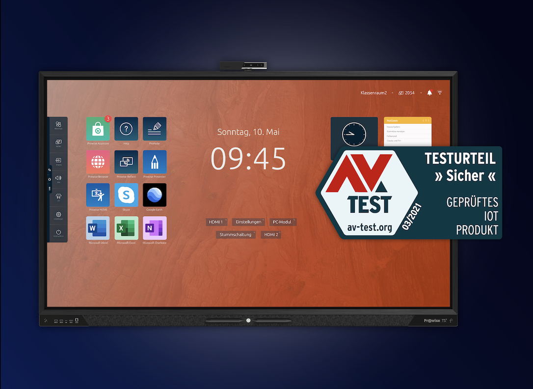 Prowise Touchscreen Ten erhält unabhängige Sicherheitsauszeichnung AV-Test