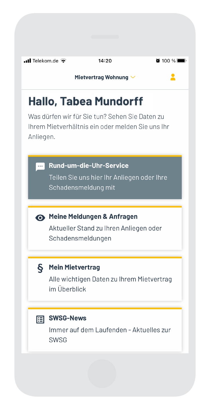 Alles dabei: Die neue SWSG-MieterApp