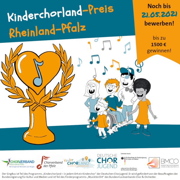 Kinderchorland-Preis Rheinland-Pfalz und weitere Förderpreise mit 9.500 Euro dotiert