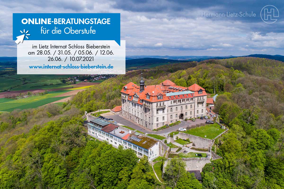 Online-Beratungstage für die Oberstufe im Lietz Internat Schloss Bieberstein (Ende Mai bis Anfang Juli 2021)