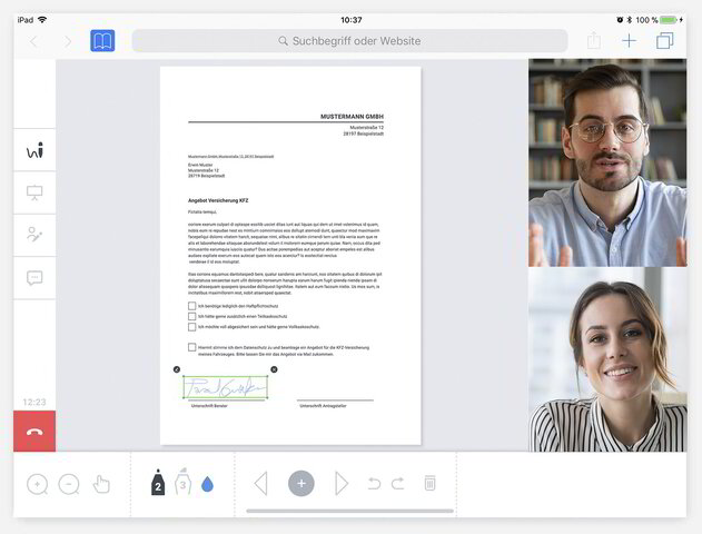 Digital unterschreiben direkt im Online-/Video-Meeting