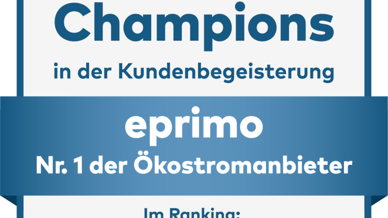 eprimo erneut “Preis-Champion” bei Ökostrom und Ökogas