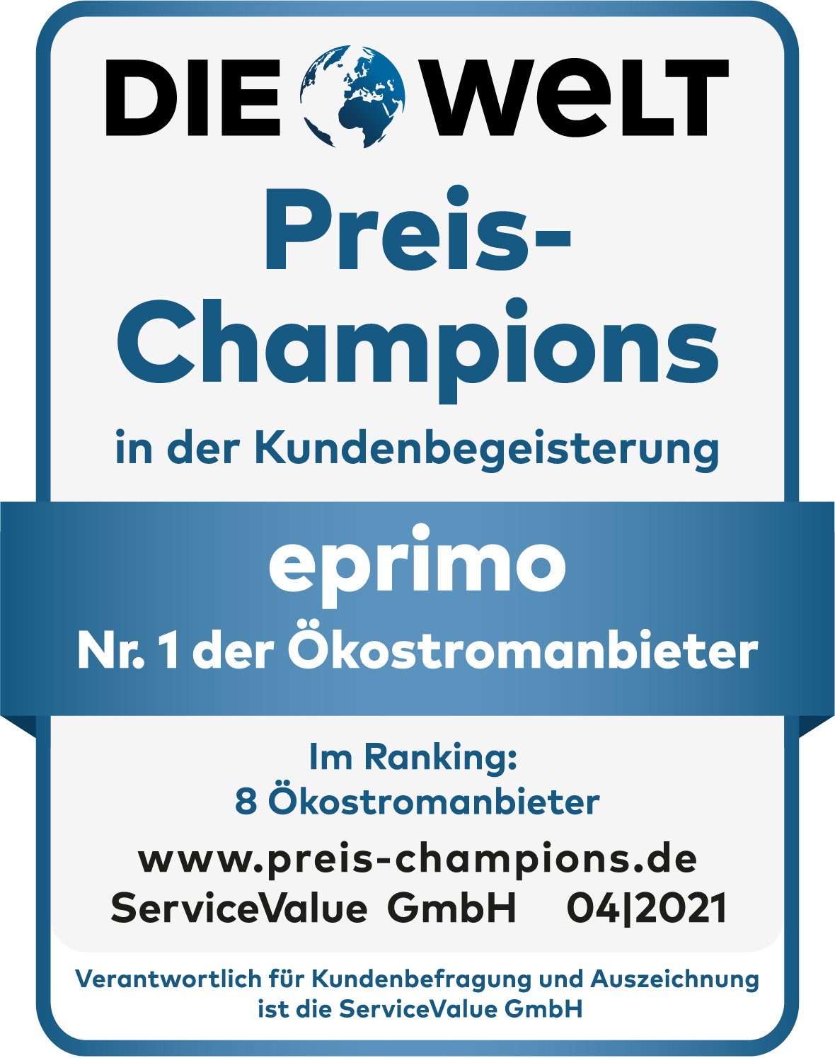 eprimo erneut „Preis-Champion“ bei Ökostrom und Ökogas