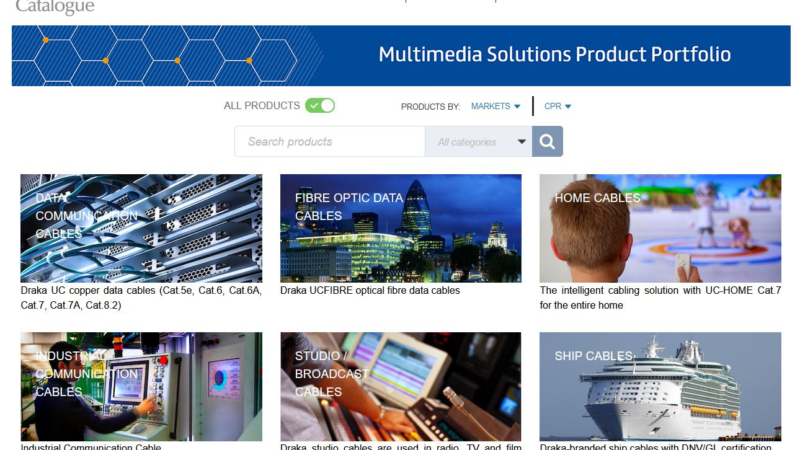 Übersichtlich, intuitiv, funktional: Neuer Webkatalog für Draka-Kabel