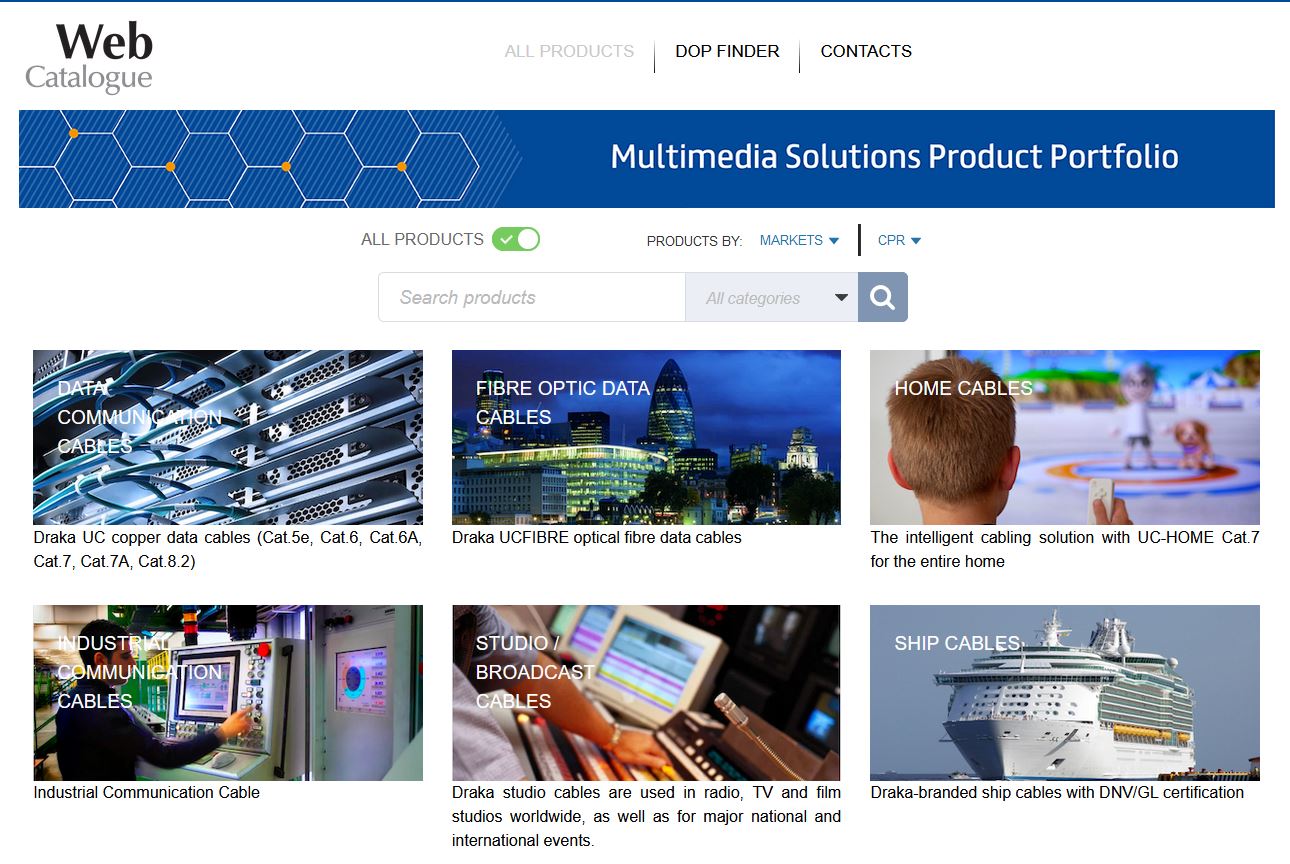 Clear, intuitive, functional: New web catalogue for Draka cables