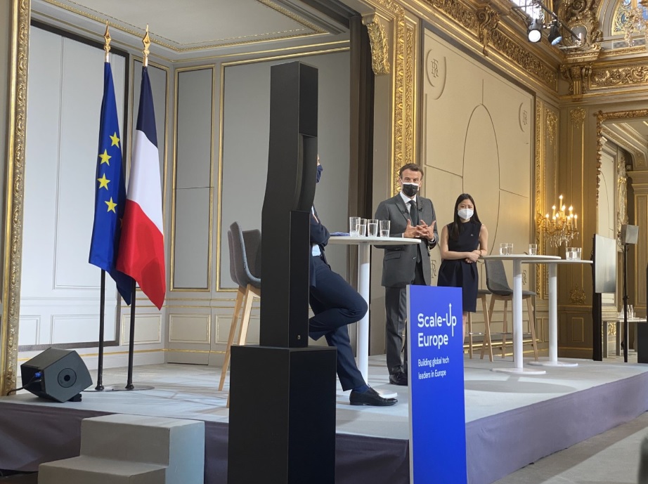 BITMi-Präsident Oliver Grün trifft Präsident Macron zum Start von Scale-Up Europe in Paris