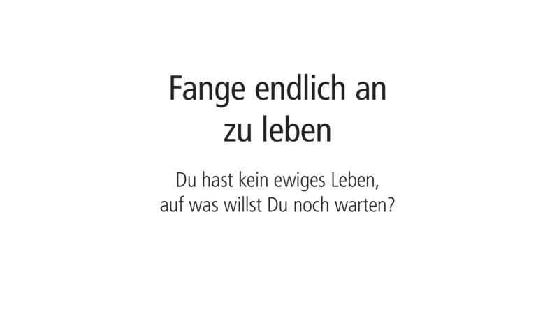 Einladung zum Seminar Fange endlich an zu leben von Ernst Crameri in Mannheim und St. Moritz