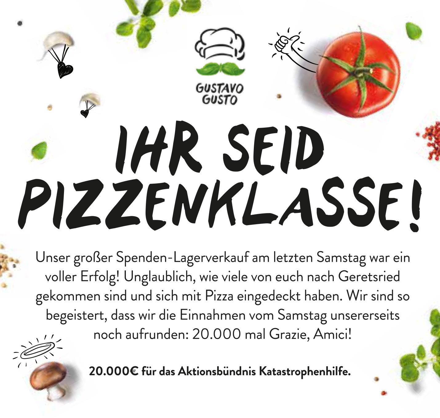 Gustavo Gusto spendet 20.000 Euro für die Flutopferhilfe