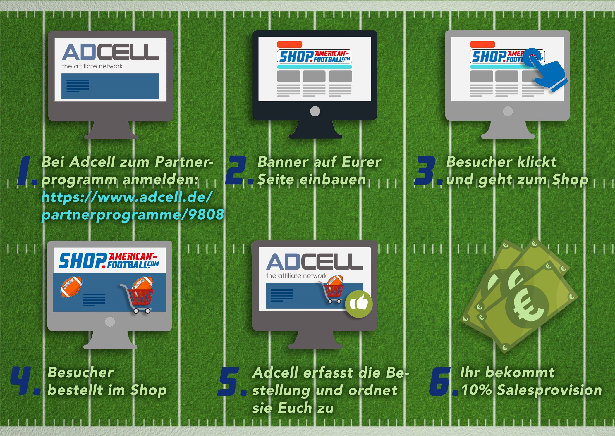 Jetzt 10 % Umsatzprovision für alle American Football Vereine