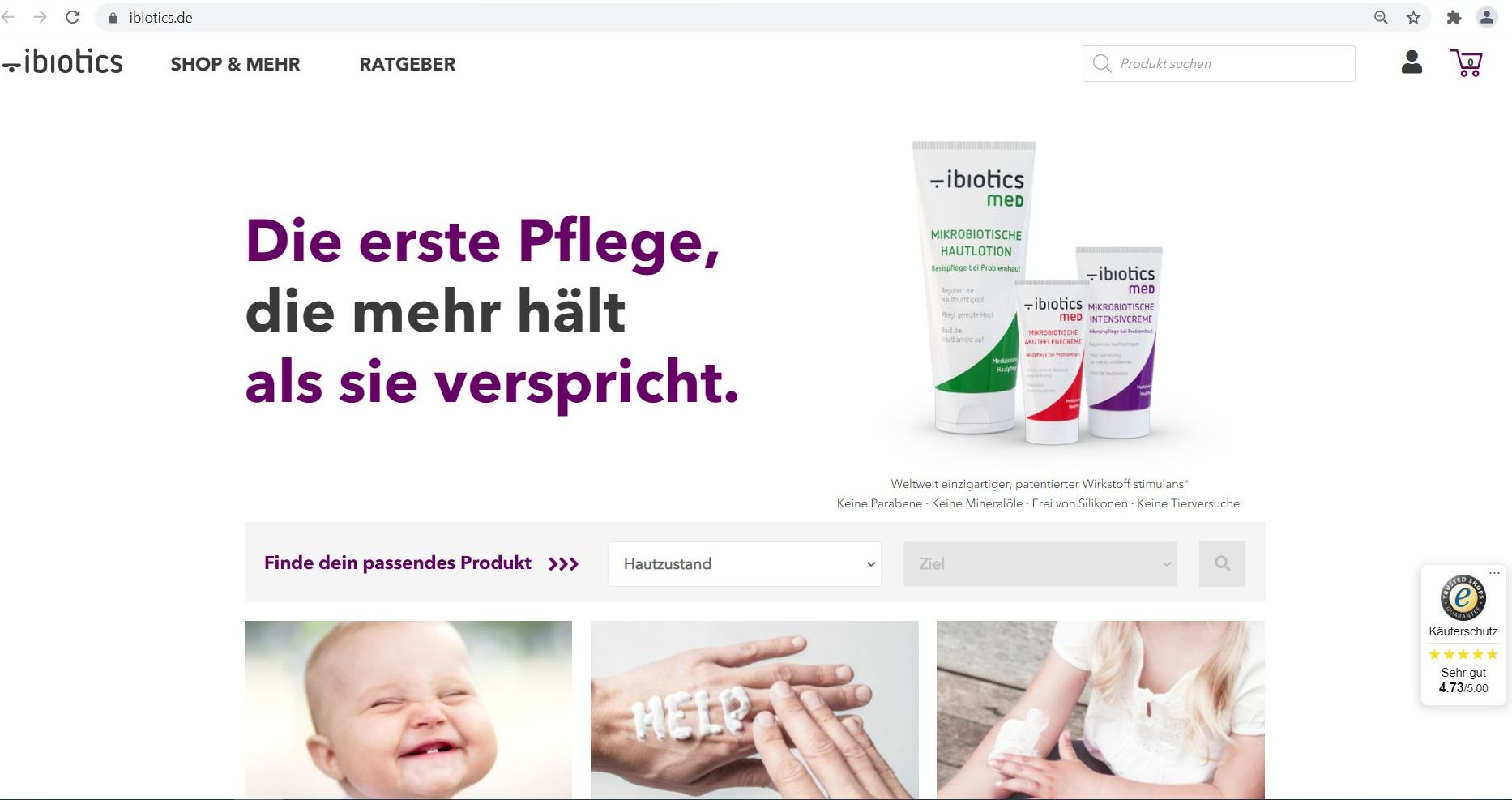 Medizinische Hautpflege: Neuer Web-Shop mit Online Ratgeber
