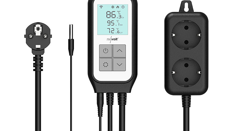 revolt WLAN-Steckdosen-Thermostat für 2 Geräte