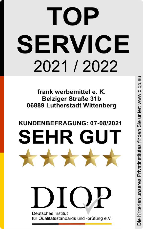 „Top Service (DIQP)“ für WERBOU Werbemittel