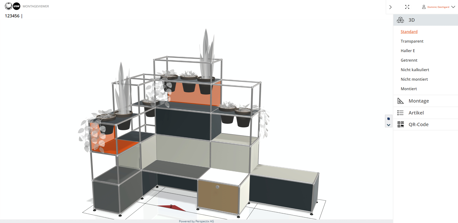 USM digitalisiert Montage mit Perspectix
