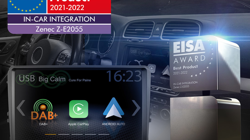 EISA Award 2021-2022 for ZENEC“s VW-Infotainer Z-E2055