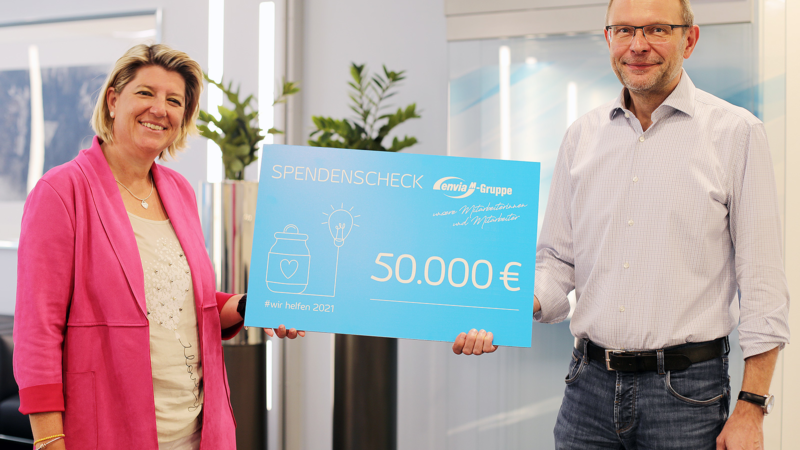 enviaM-Gruppe und Mitarbeiter spenden 50.000 Euro an Deutsches Rotes Kreuz und Stiftung Technisches Hilfswerk