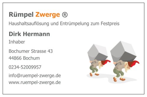 Die Wohnung zum Festpreis entrümpeln – mit den Rümpel-Zwergen!