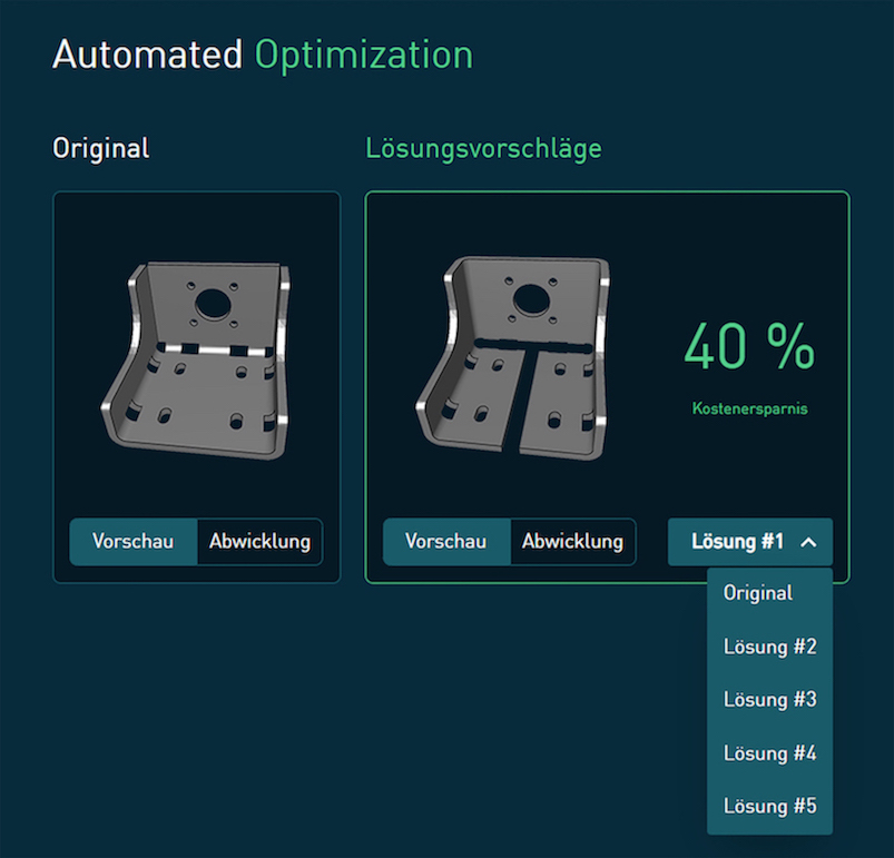 Vollautomatische Optimierung von Bauteilen