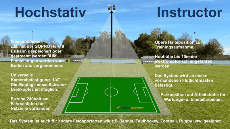 Hochstativ Instructor zur Aufnahme von Feldsportarten