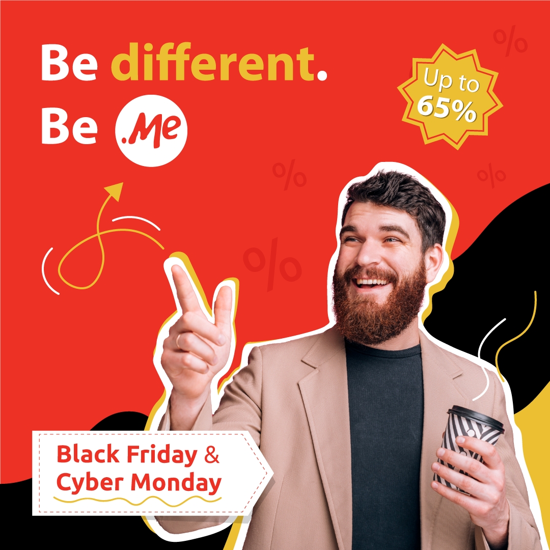 Black Friday & Cyber Monday: Zahlen Sie weniger für Me-Domains und bekommen Sie dafür mehr!