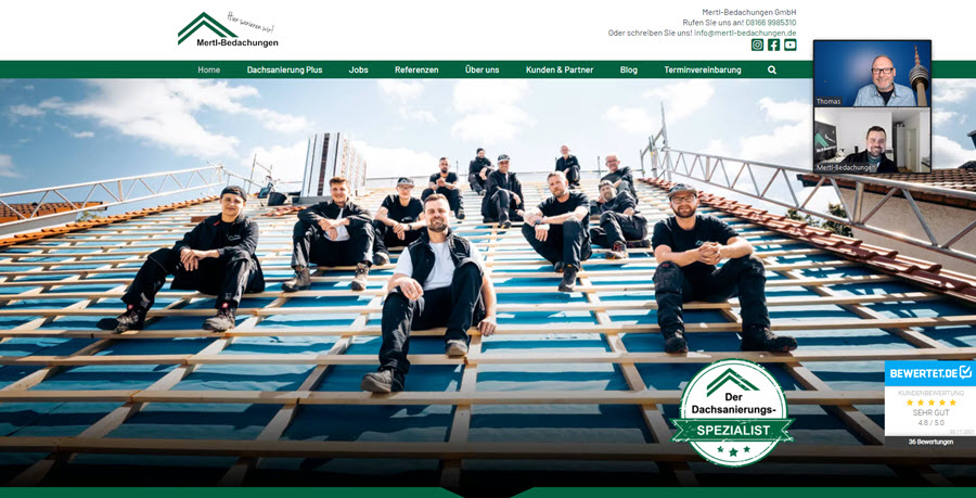 Mertl-Bedachungen: neue Website und Digitalisierung
