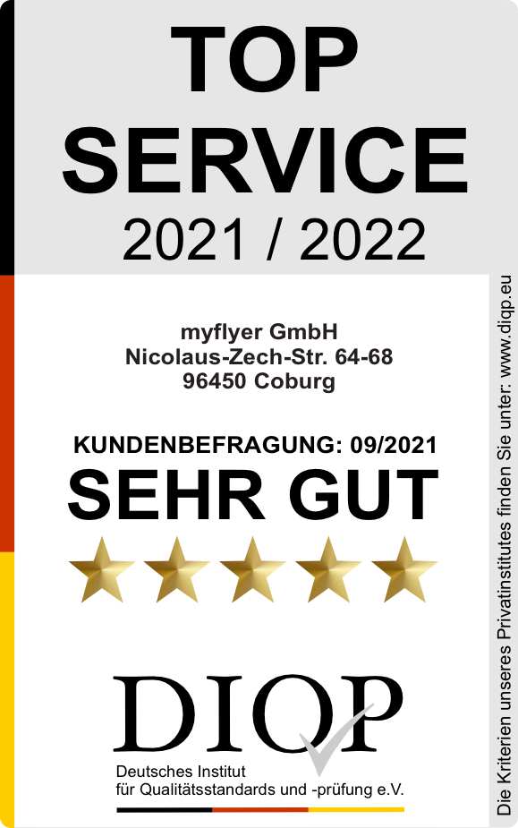 Top Service Auszeichnung für MYFLYER