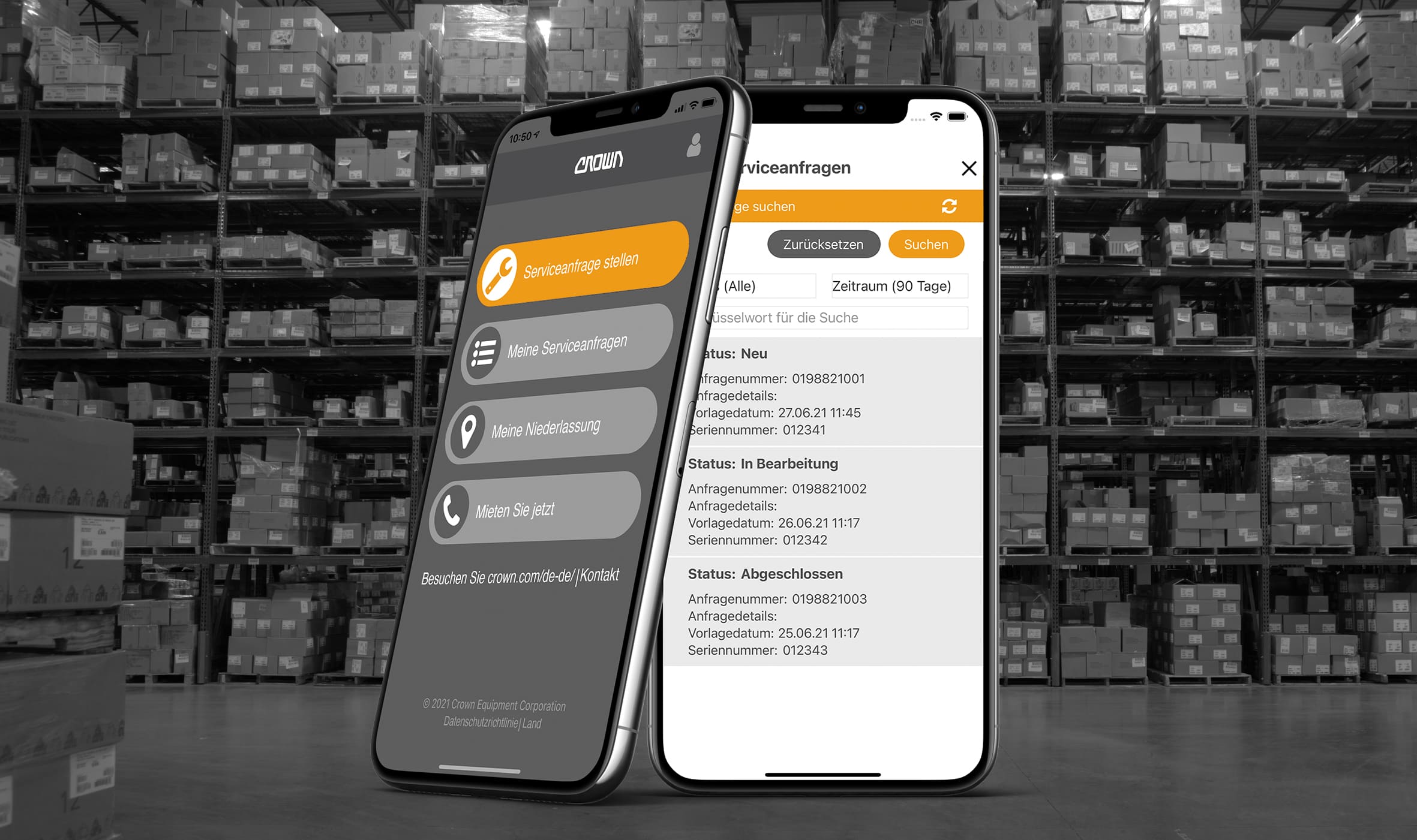 Neue Crown Kundendienst App: Gabelstapler-Service auf einen Klick