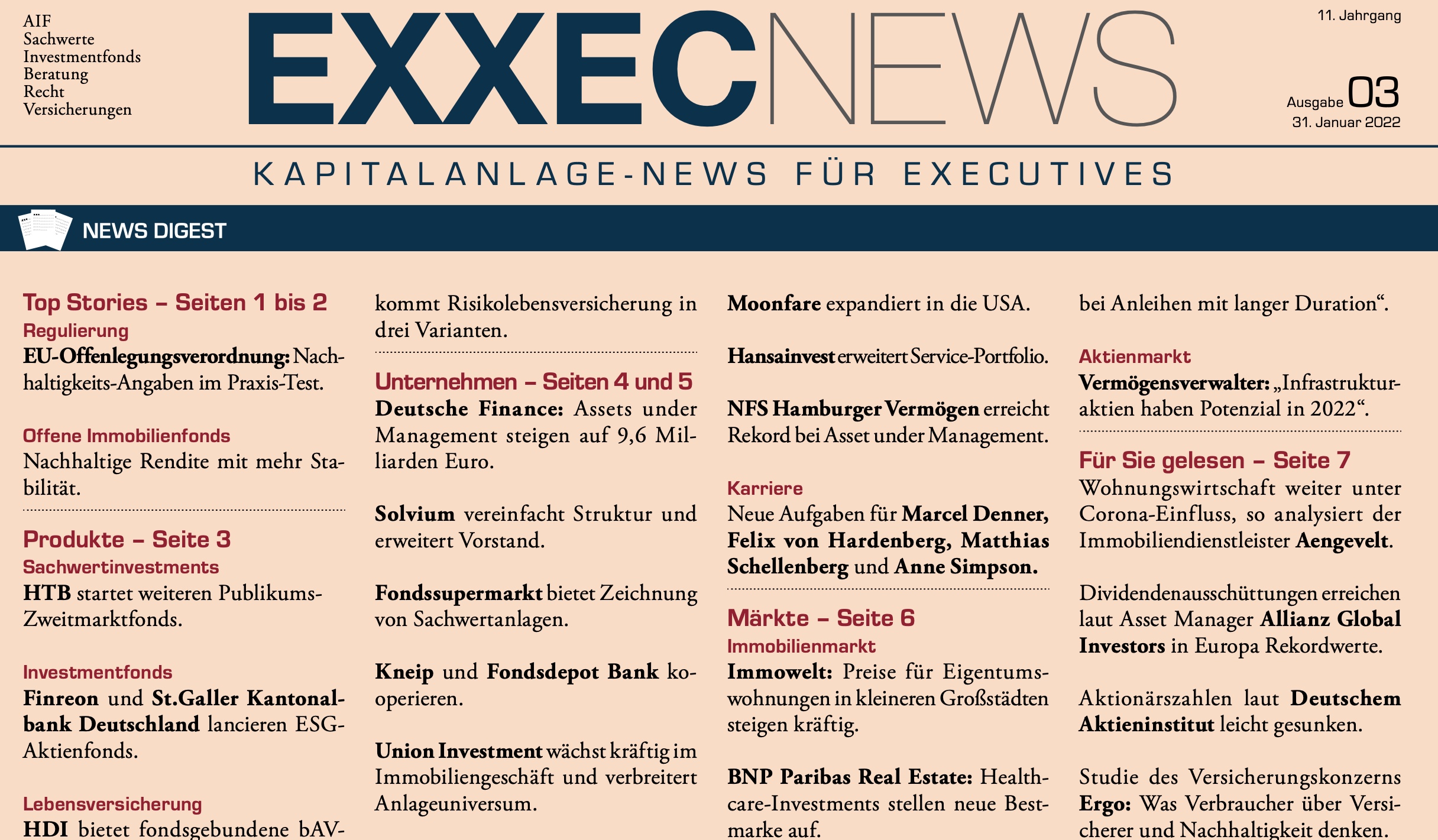 Kapitalanlagezeitung EXXECNEWS: Nachhaltigkeit im Praxis-Test