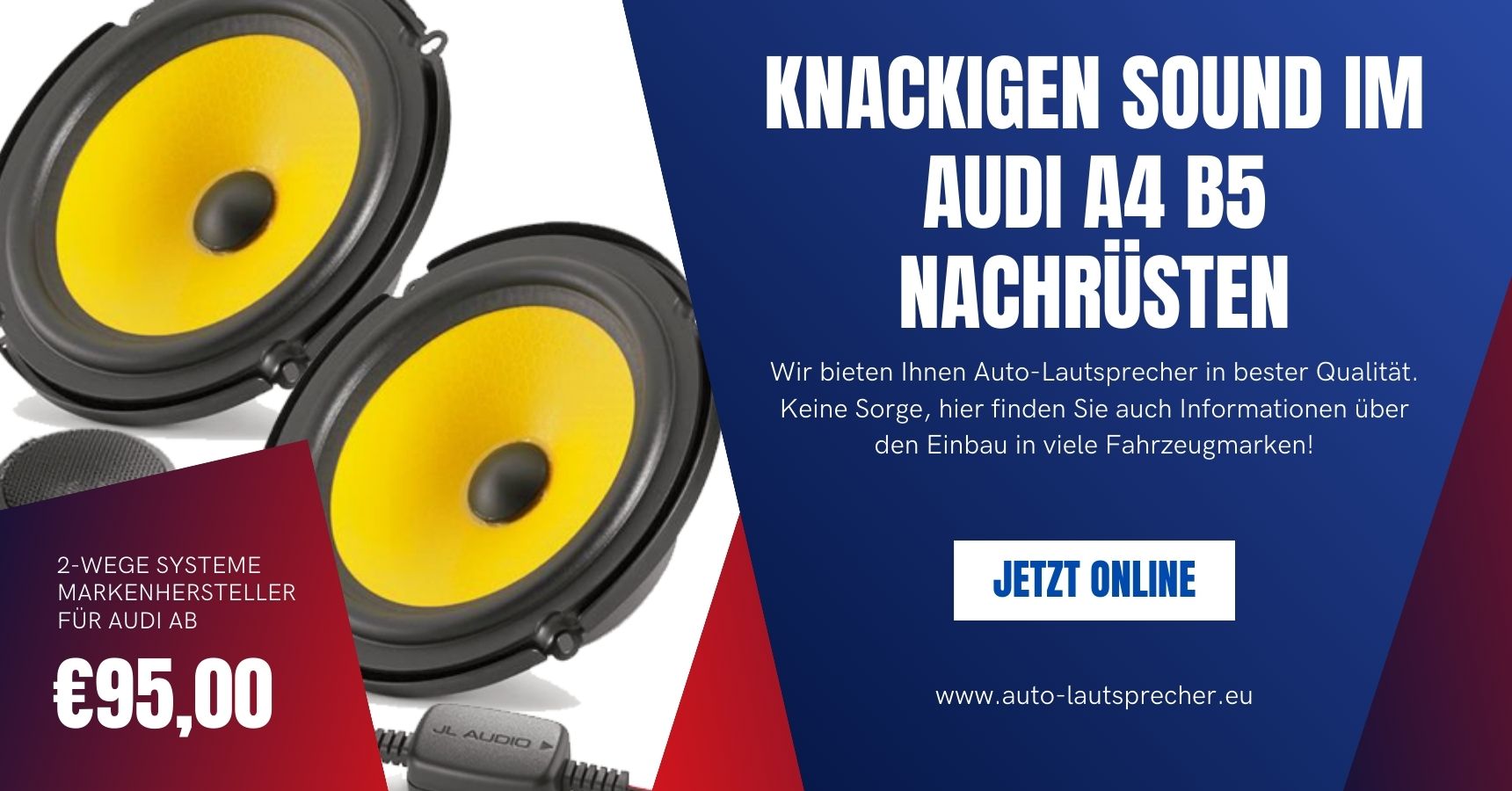 Auto-lautsprecher.eu knackigen Sound im Audi A4 B5 nachrüsten