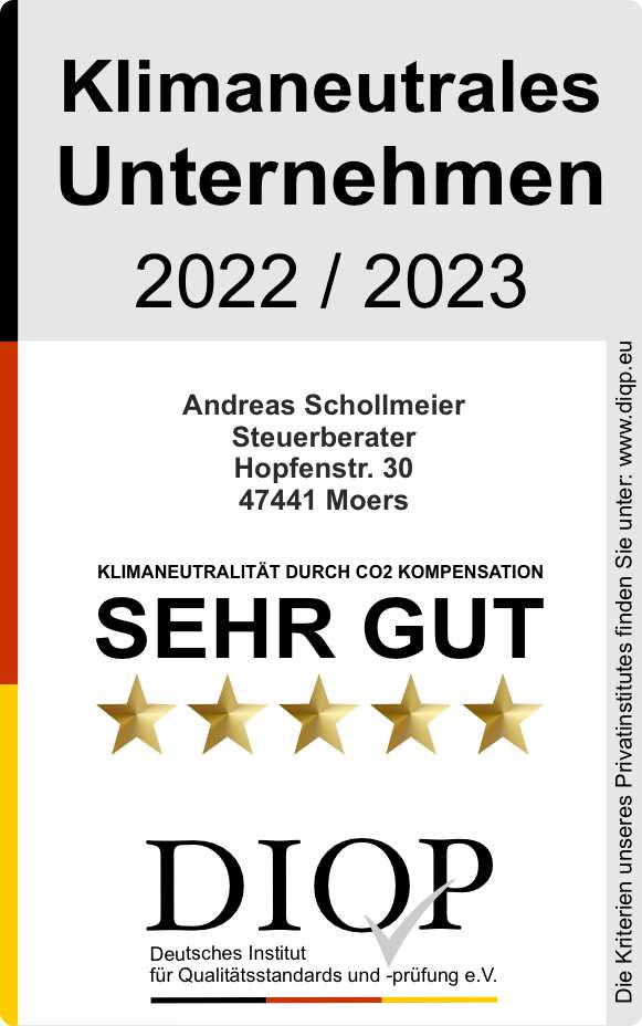 Klimaneutraler Steuerberater aus Moers ausgezeichnet