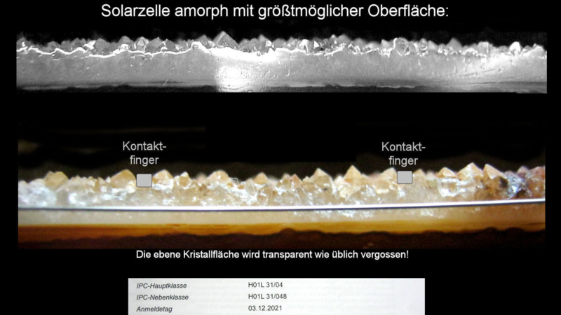 Solarzelle mit größtmöglicher Oberfläche. DPMA